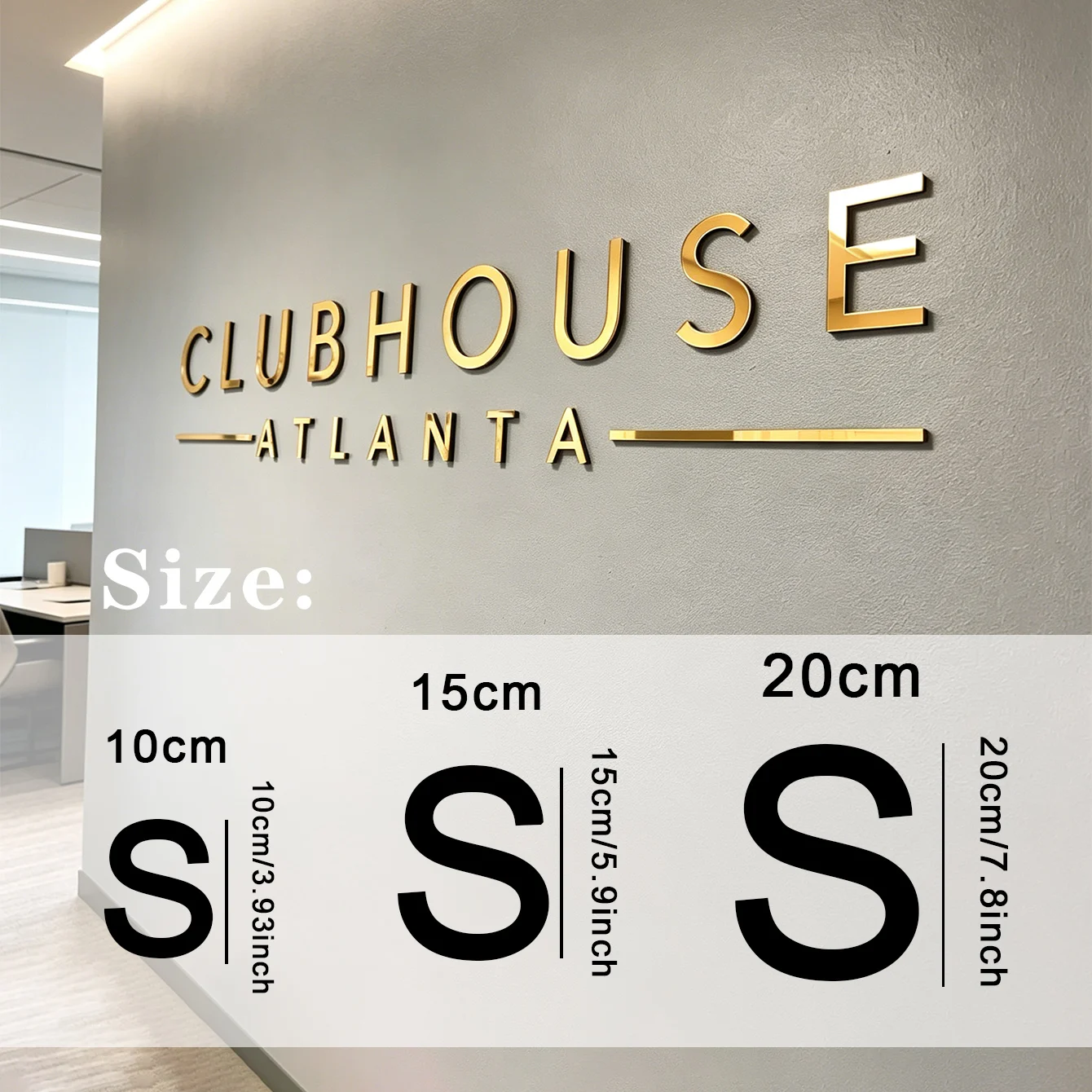 Customized 3D Letter Signs, Wedding Logo Letters, DIY Acrylic 3D Letters for Wedding Signs 3D Wall Signs, Company Logos, Badges, Gold Acrylic Wall Decorations, Wall Stickers for Commercial Use, Acryli image 4