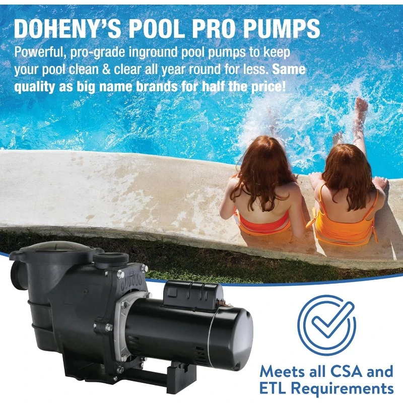 Inground Pool Pro Swimming Pool Pump | 1.5 HP, 115V/230V, 97 GPM, Self-Priming | Updated Mo