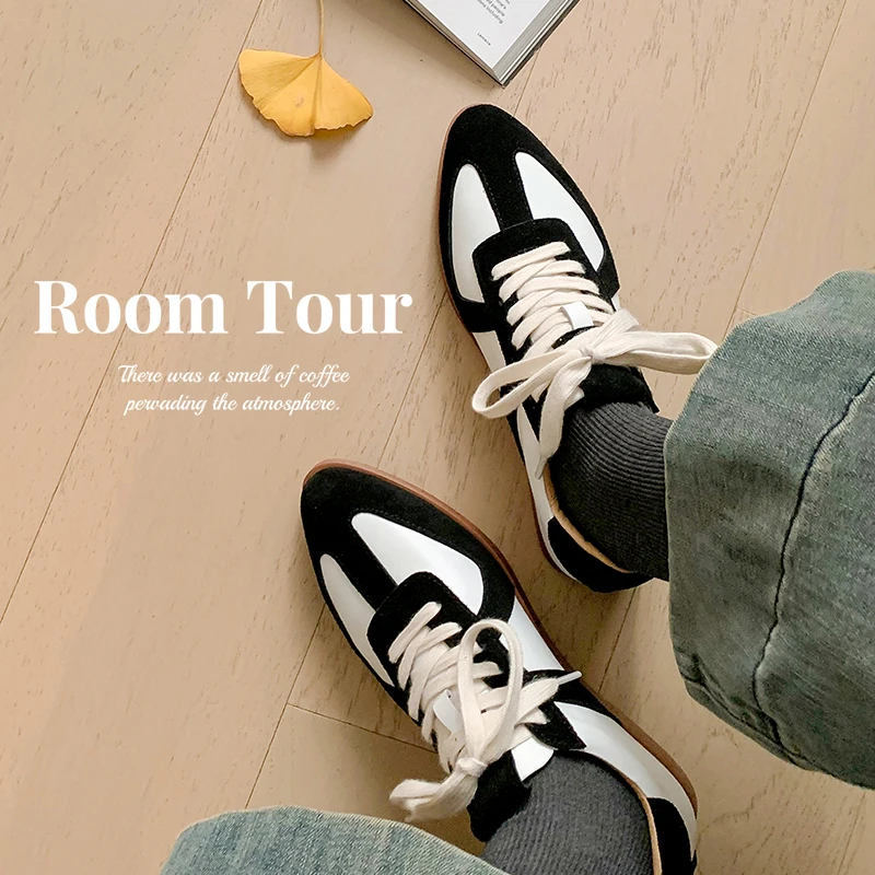 

Women Sneakers Fashion Flats Spring Autumn Patchwork Casual Women's Lace-Up Mulit Color Shoes Flat Heeled Girls Fashion Sneakers