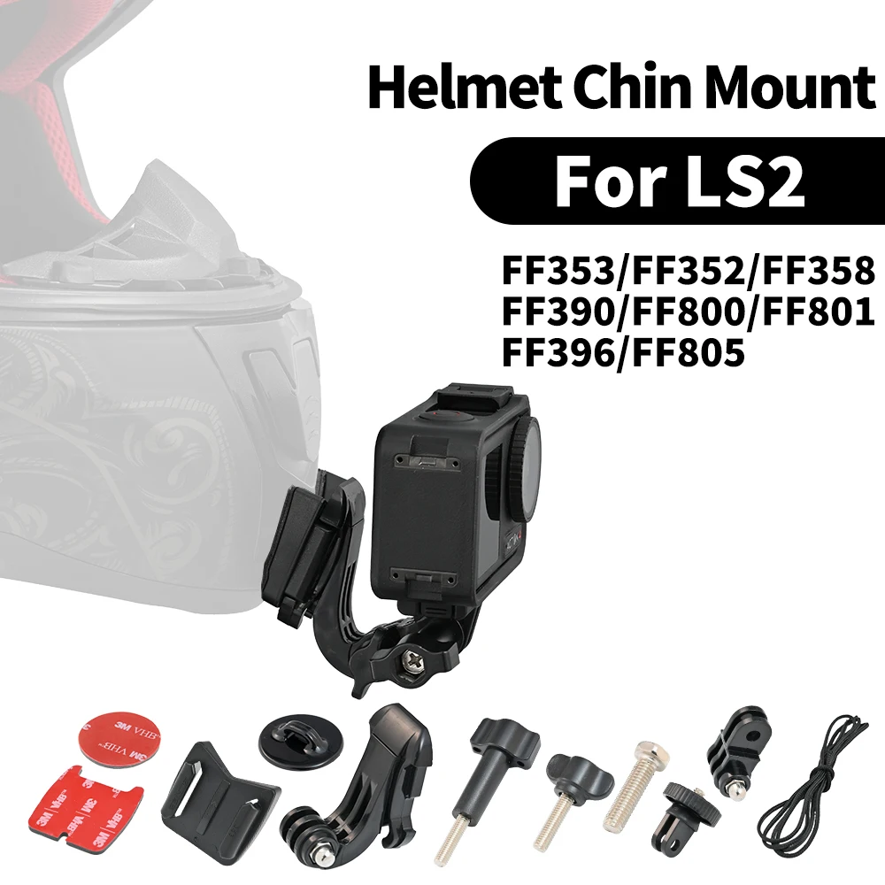 Customized For FF353/FF352/FF358/FF390/FF800/FF801/FF396/FF805 Motorcycle Helmet Chin Mount For LS2 For GoPro DJI Insta360