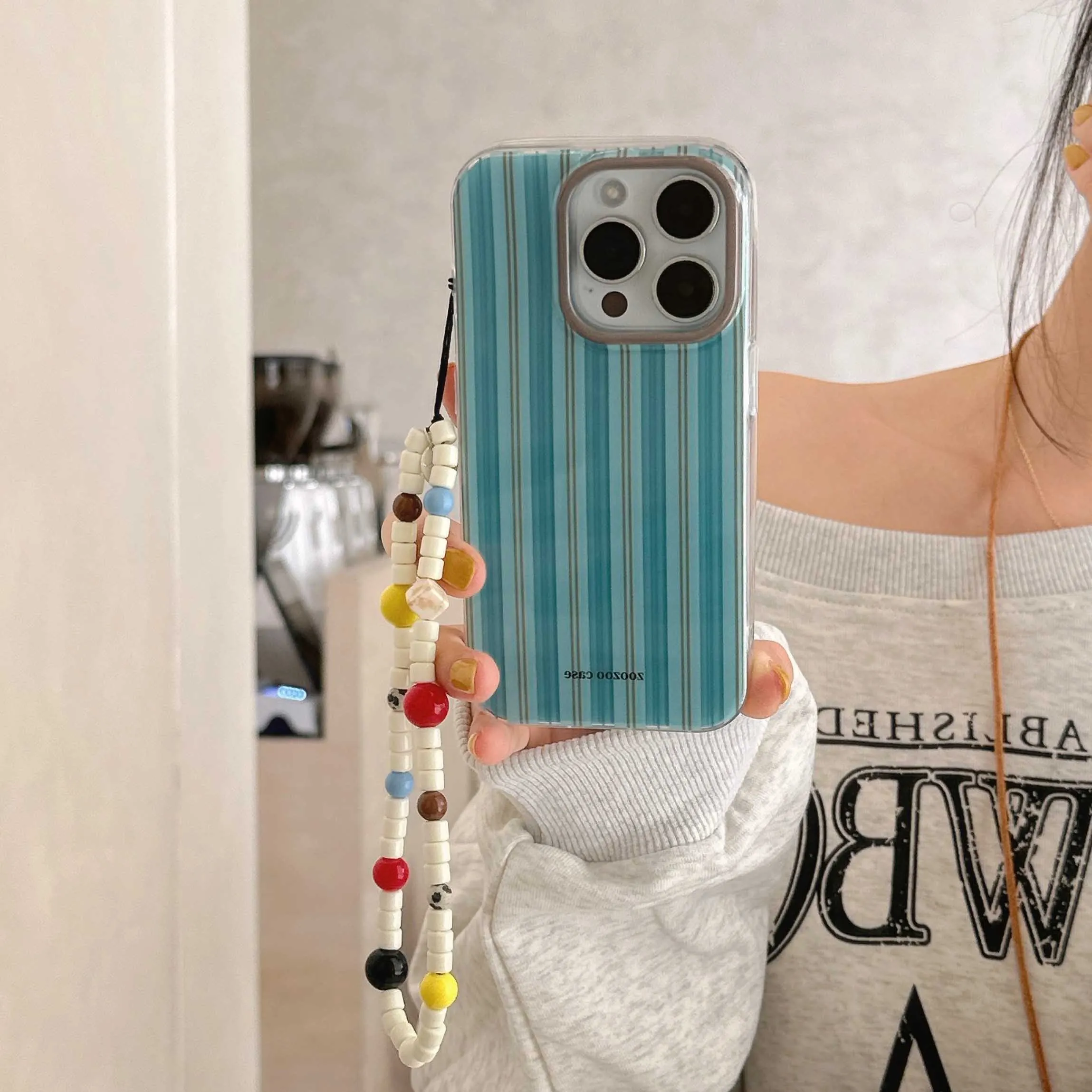 IPhone用の青い縞模様のサマーケース,iPhone 14pro,15 pro,12,14,13,15 pro max,15 pro max,13pro