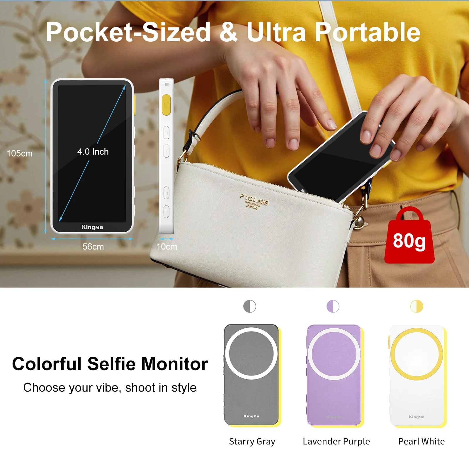 Schermo per monitor selfie Vlog per telefono, monitor touchscreen, trasmissione wireless con telecomando Bluetooth per iPhone Live Stream TikTok