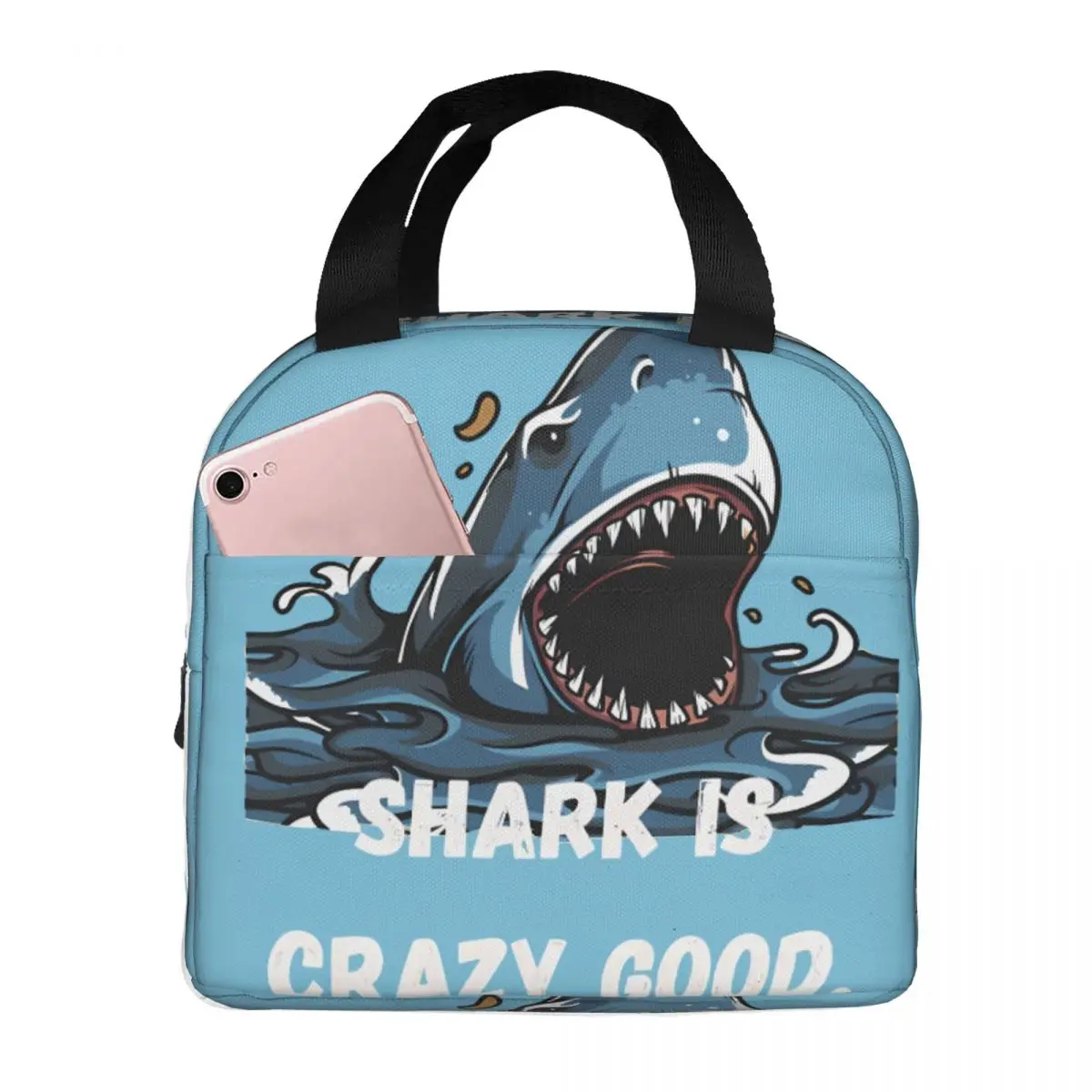 For School Sea Tote Beverage S-Shark Tale Bento Box Office Staff Hand Bag