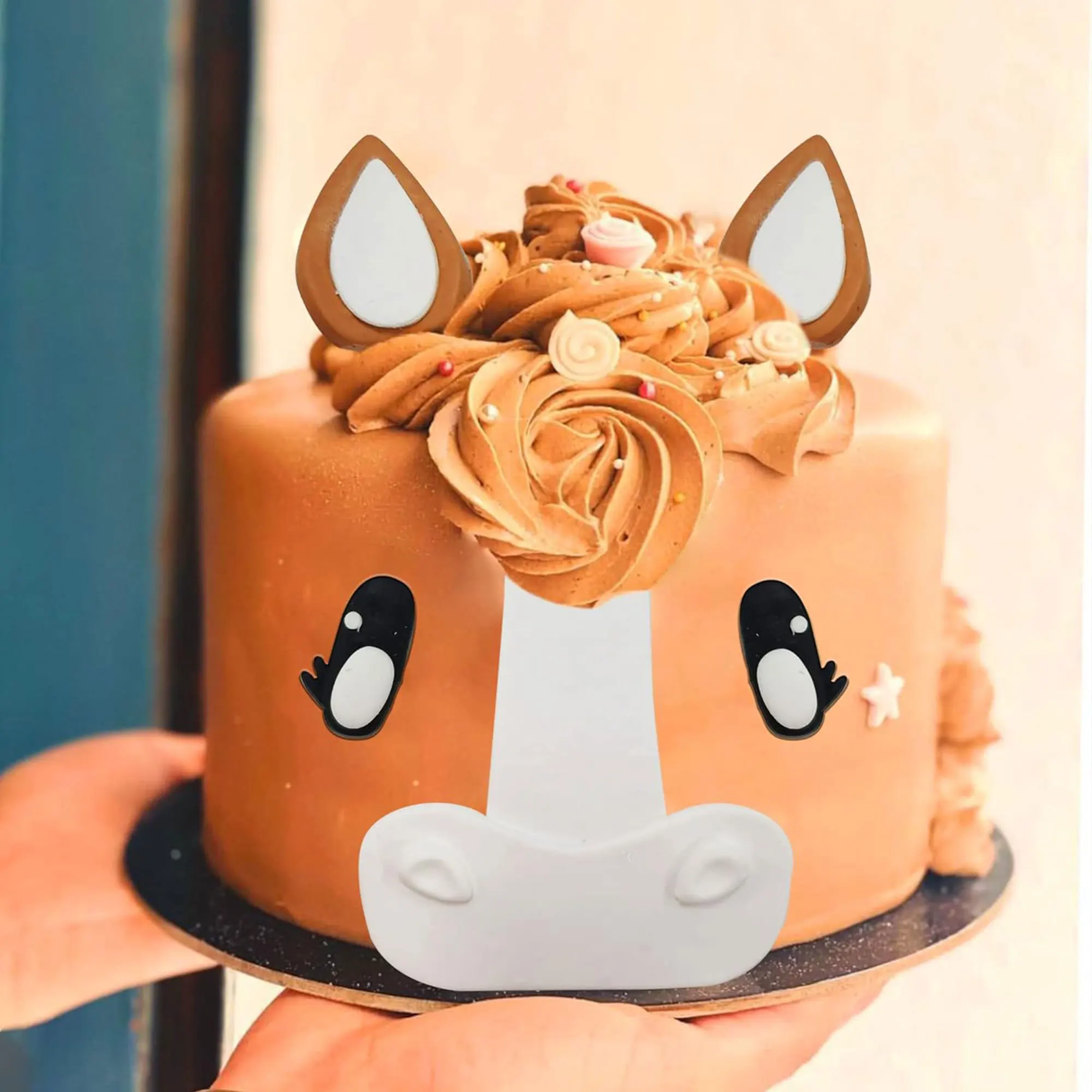 LaVenty Kleines Pferd, Kuchendekoration, kleines Pony, Geburtstagsparty-Zubehör, Cowboy-Kuchendekoration, Cowgirl-Kuchendekoration – Detail 3