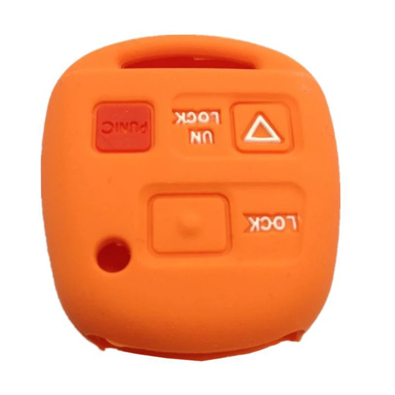 Orange Silicone Remote Car Key Fob Cover Case Protector Fit for Toyota Land Cruiser FJ Cruiser LEXUS GX470 LX470 RX300 SC400