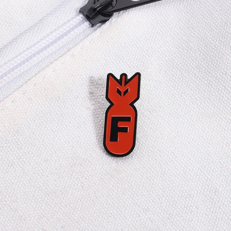 

Creative Punk The F Bomb Enamel Pins Dropping Red Bullet Bomb Brooches Backpack Lapel Badge Funny Jewelry Gifts for Kids Friends