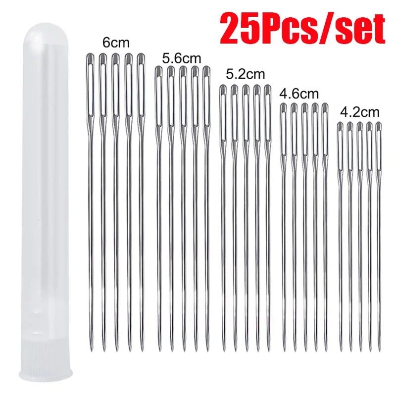 25/12Pcs Sewing Needles Needle-side Large Hole For Household Embroidery Thread Sewing Needles DIY Apparel Sewing Accessories