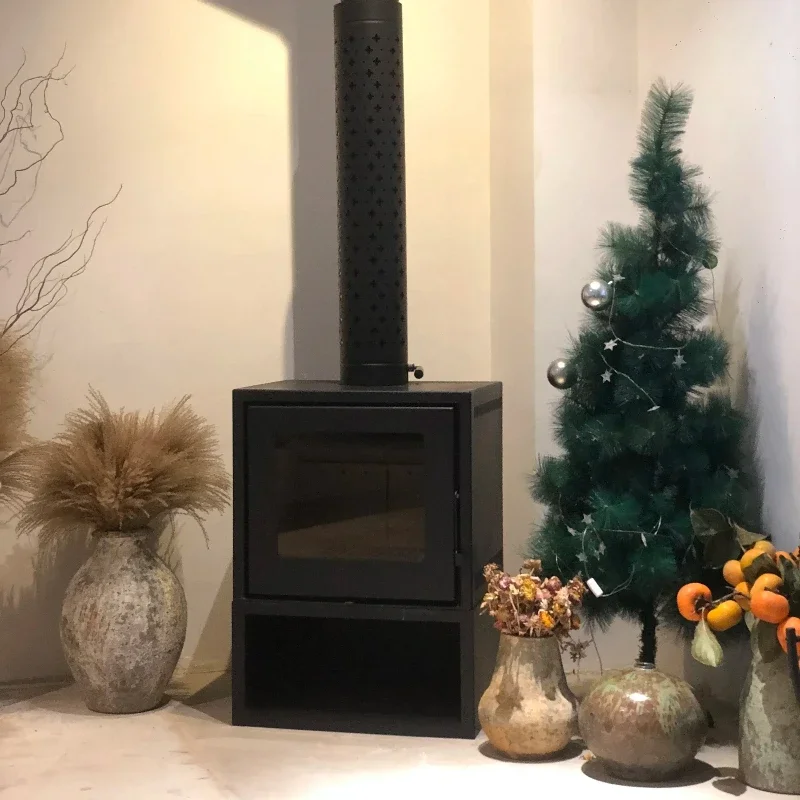 European Real Fire Fireplaces Indoor Wood Stove Iron Decor Fireplace Home Living Room American Villa Suburban Rural