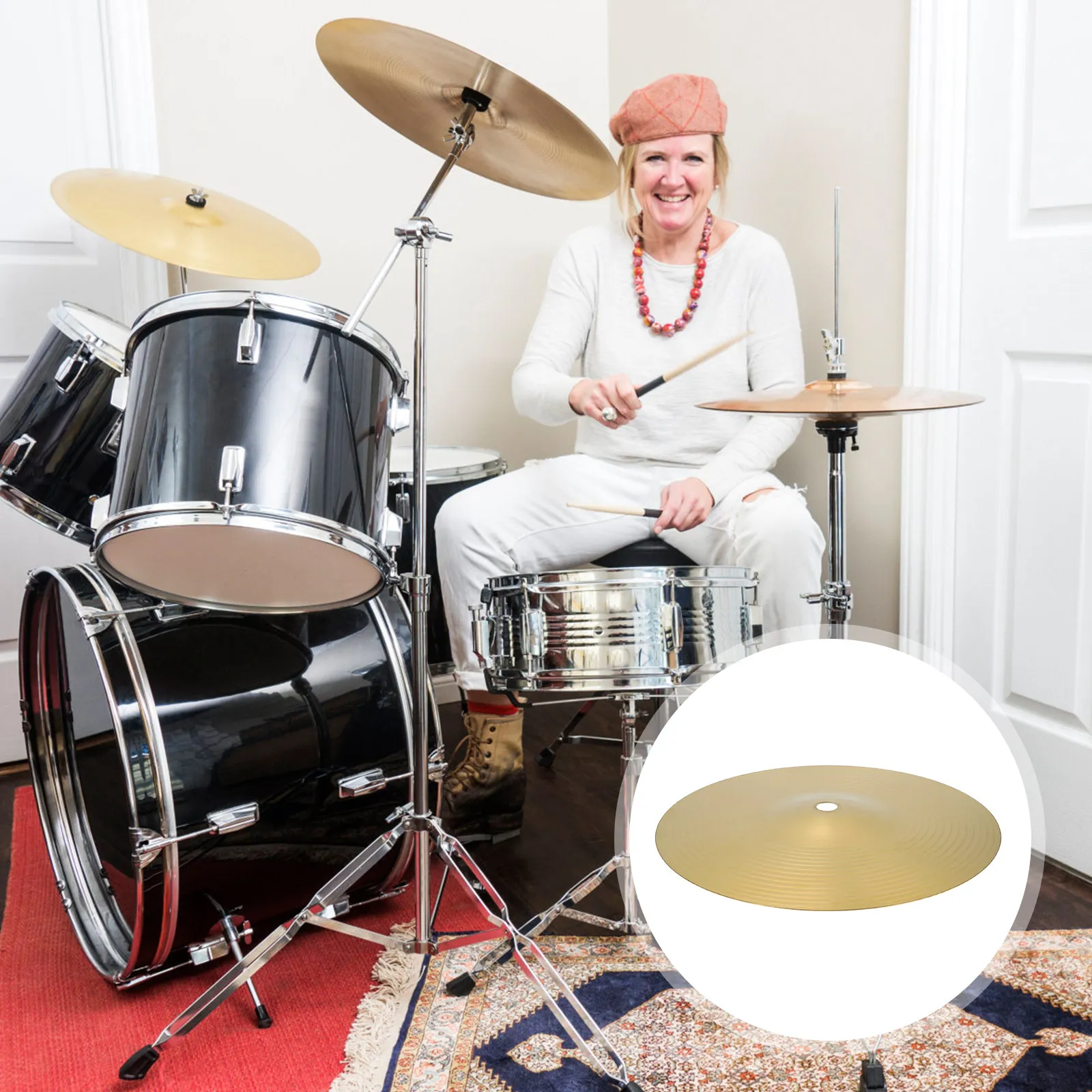 Sturdy Brass Cymbal Drum Set Cymbal for Jazz Percussion Kit Replacement Premium Material Clear Sound Impact Resistant Drum Part