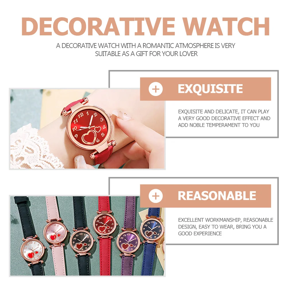 

1Pcs Heart Watch Simple Stylish Quartz Movement Casual Wrist Watch for Women Elegant Fashionable Wristwatch Gift