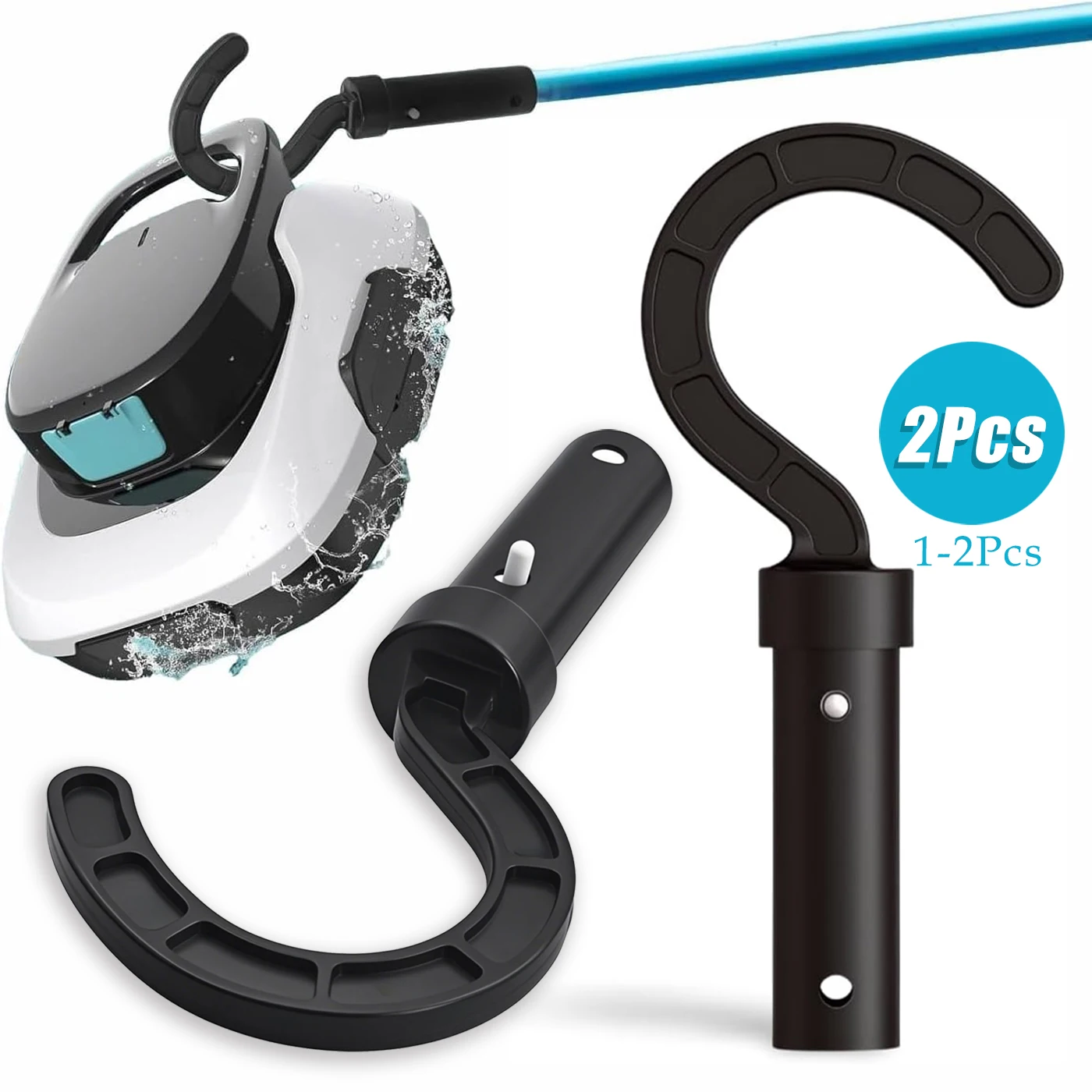 1-2Pcs Hook for Robotic Pool Cleaner and Underwater Robot Swimming Pool Cleaners Universal Pool Hook for Poles Pool Accessories