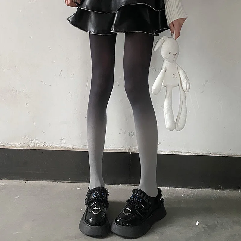 

Весенне-осенние градиентные колготки для женщин, бархатные бесшовные колготки в стиле аниме, контрастные разноцветные колготки, колготки в стиле Лолита для девушек.