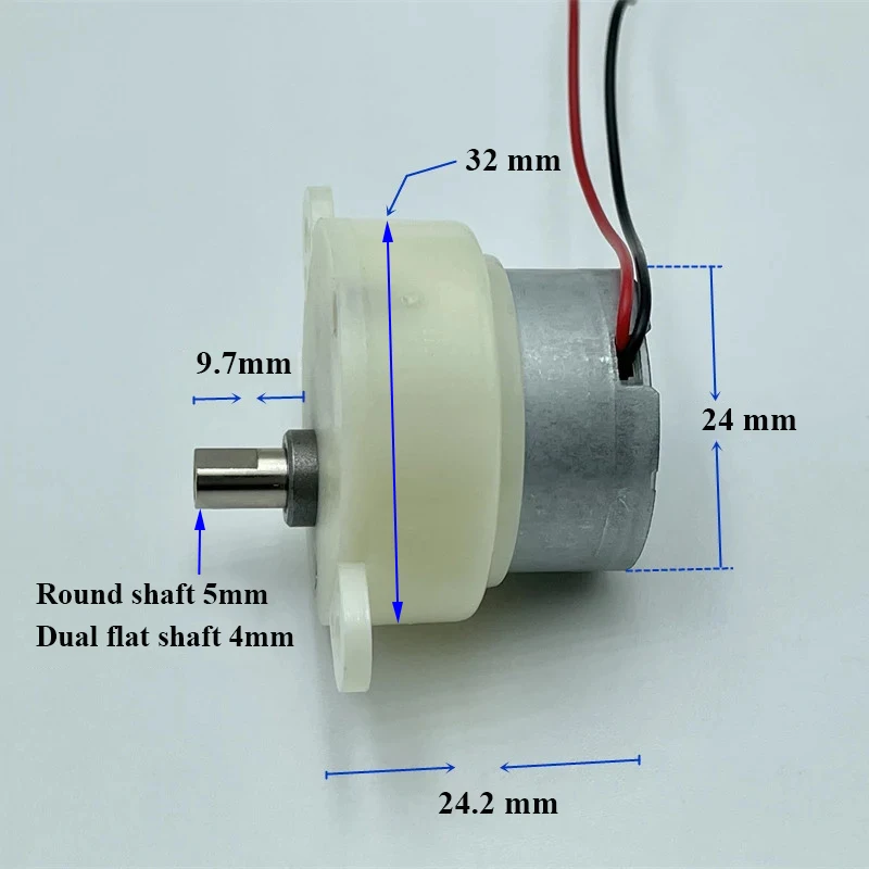 Micro 300 Slow Speed Gear Motor 18RPM-76RPM DC 3V 6V 9V 12V Turbo Worm Gearbox Reduction for DIY Stage Lights Toy Models