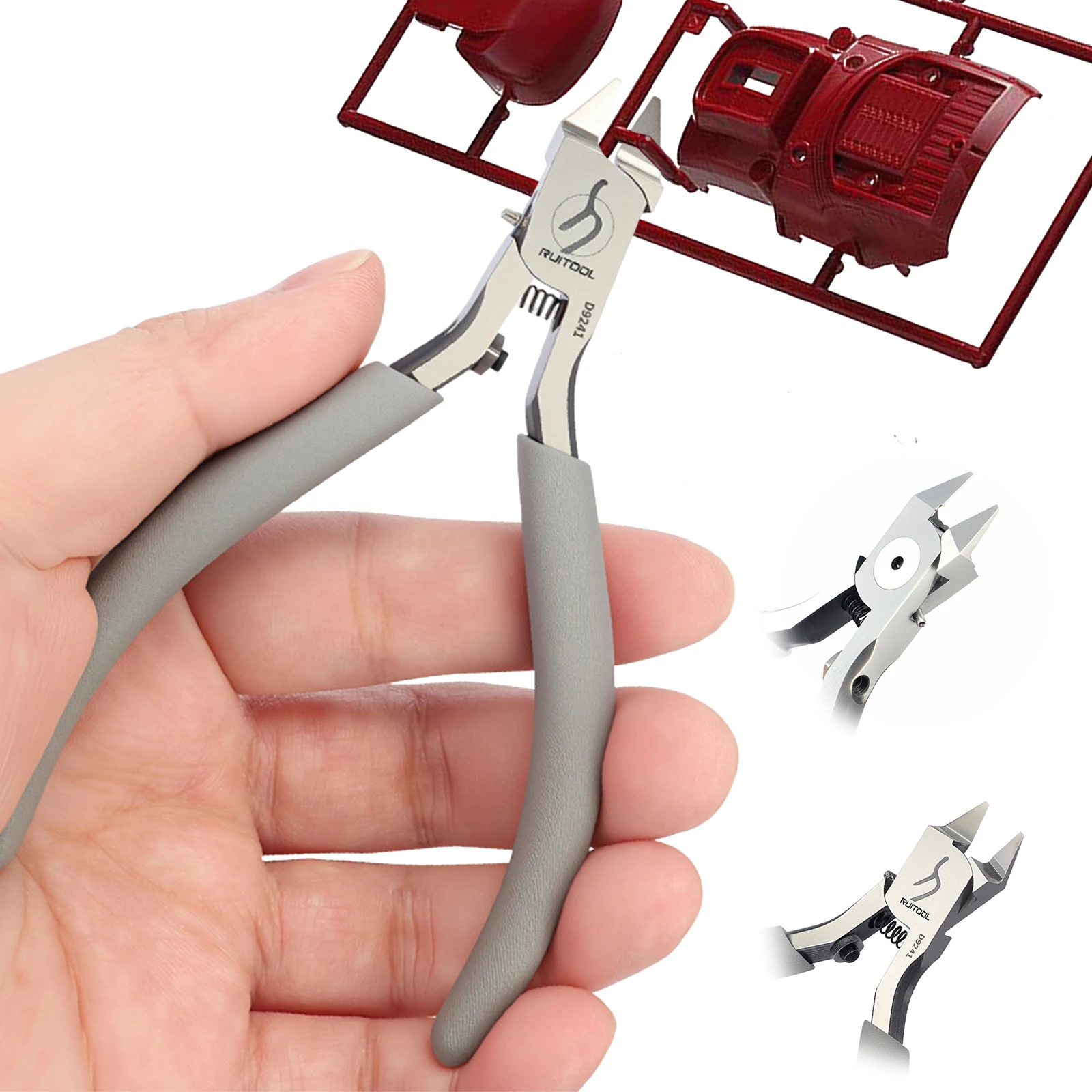 4.3inch Plastic Model Sprue Flush Cut Pliers With Spring Mini Diagonal Pliers Non-slip Grip Precision Side Cutting Pliers