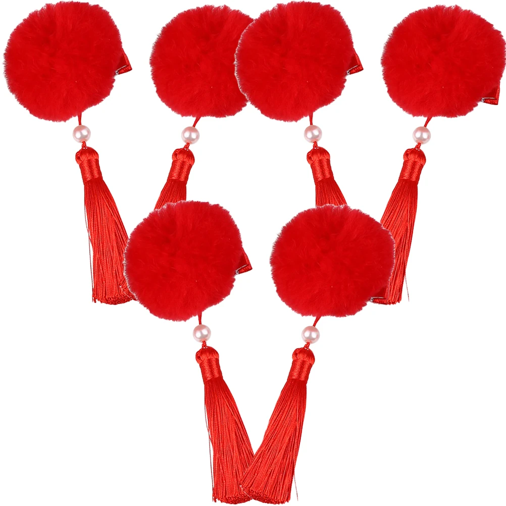 

Hair Clips Red Tassel Girl Accessories Lightweight Hanfu Kids Temperament Traditional Chinese Hairpin