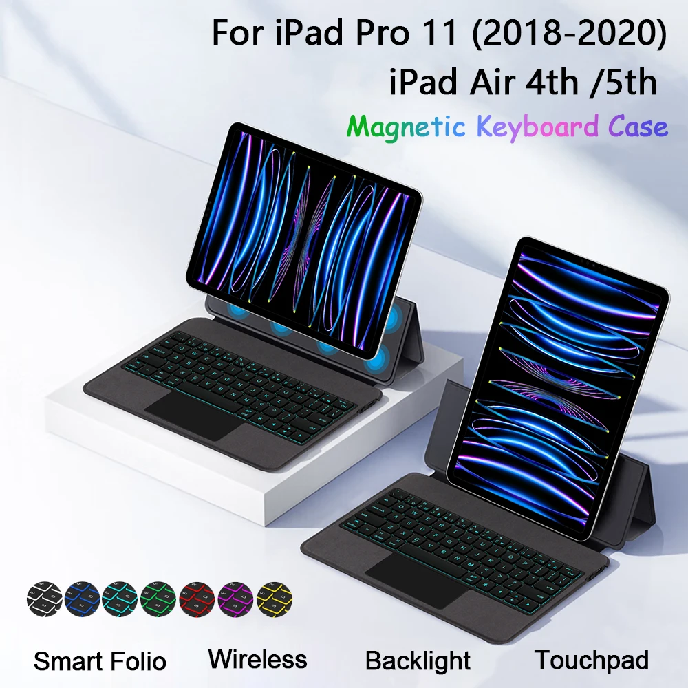 

Magnetic Keyboard For iPad Pro 11 1st 2nd 3rd 4th generation 2018-2022 Air 11 inch Air 5 4 Case Touchpad Backlit Keyboard Stand