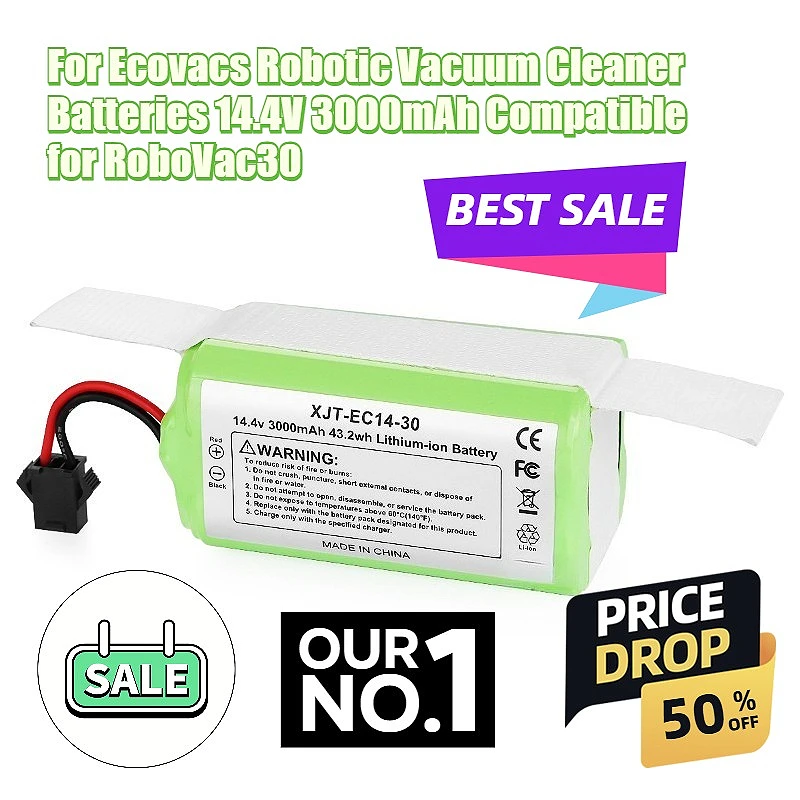 

For Ecovacs Robotic Vacuum Cleaner Batteries 14.4V 3000mAh, Compatible for Eufy RoboVac30