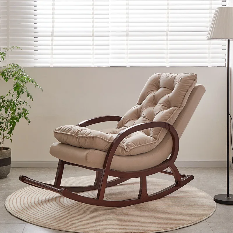 H1 Solid Wood Rocking Chair Adult Concubine Taishi Reclining Chair Walnut Lazy Elderly Balcony Leisure Rocking Chair Sofa