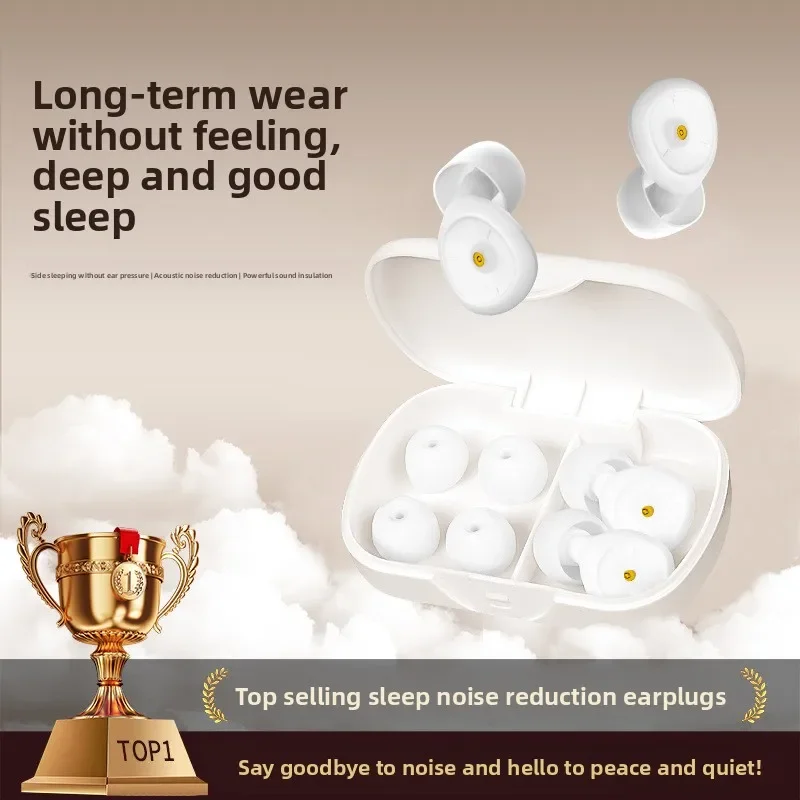New Ear Filter Silicone Sleeping Earplugs, Ultra-Quiet Noise Reduction and Sound Isolation Ear Plugs