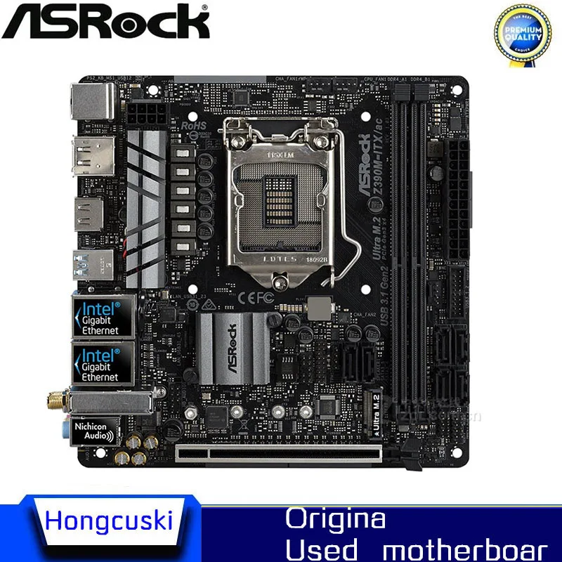 MINI-ITX ITX HTPC Z390i For ASRock Z390M-ITX/ac Original Used Desktop 1151 Motherboard Z390 Socket LGA1151 DDR4 SATA3 USB3.0 M.2