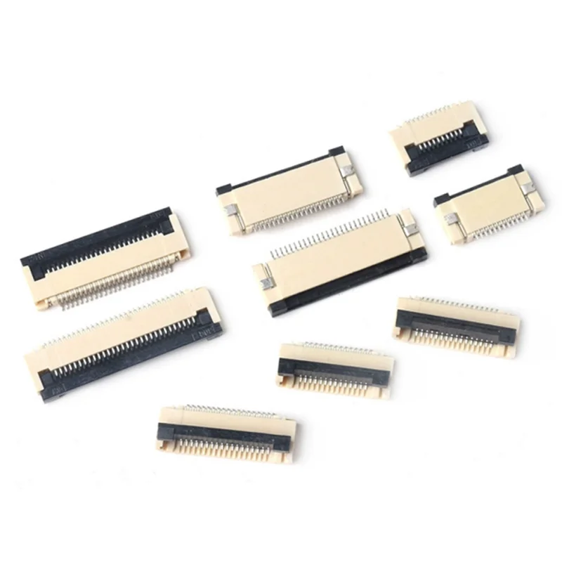 10PCS 0.5mm 1.0mm FPC FFC Connector Flat Cable PCB Connectors SMT ZIF 4 5 6 7 8 10 12 16 18 20 26 28 30 32 36 40 50 54 60P P