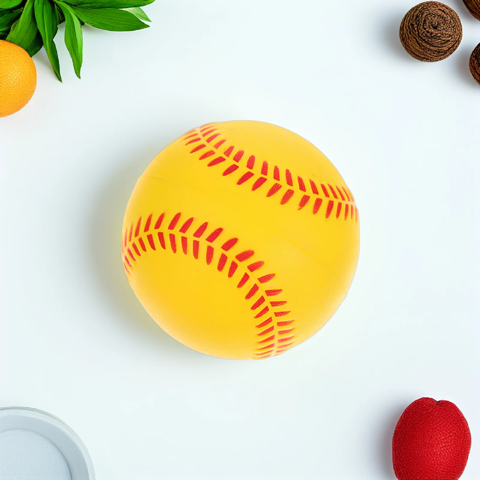 

4pcs Training Baseballs Soft Softballs for Kids Practice Yellow PU Sponge Sports Beginner Friendly Safe Indoor