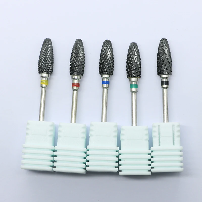 DDQ  Nail Drill Bits Flame Ceramic Cutters for Manicure Electric Pedicure Nail Bits Gel Polish Remover Files Burr Nail Tools