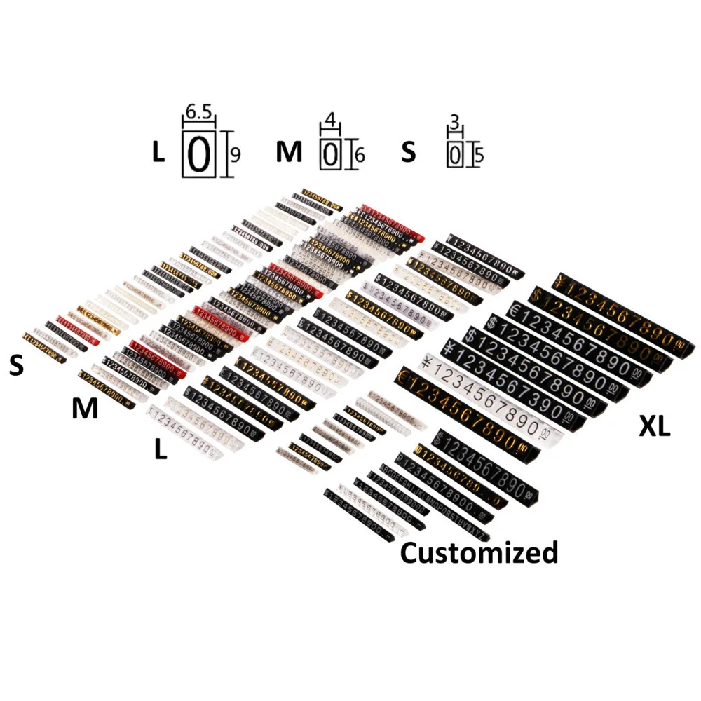 Imagem -02 - Etiqueta de Preço Combinada Transparente Dólar Euro Número Cubos de Dígitos Vara para Roupas Jóias Vitrine Contador Exibição de Preço 30 Peças