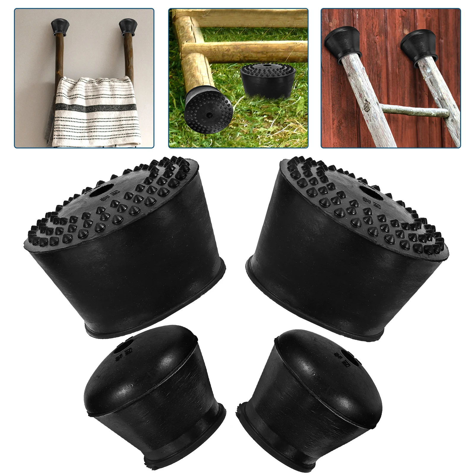 

4pcs Cover Covers Ladder Rubber Ladder Covers Feet Cover Feet Heavy Duty Pads Furniture Protective Caps Black Sturdy