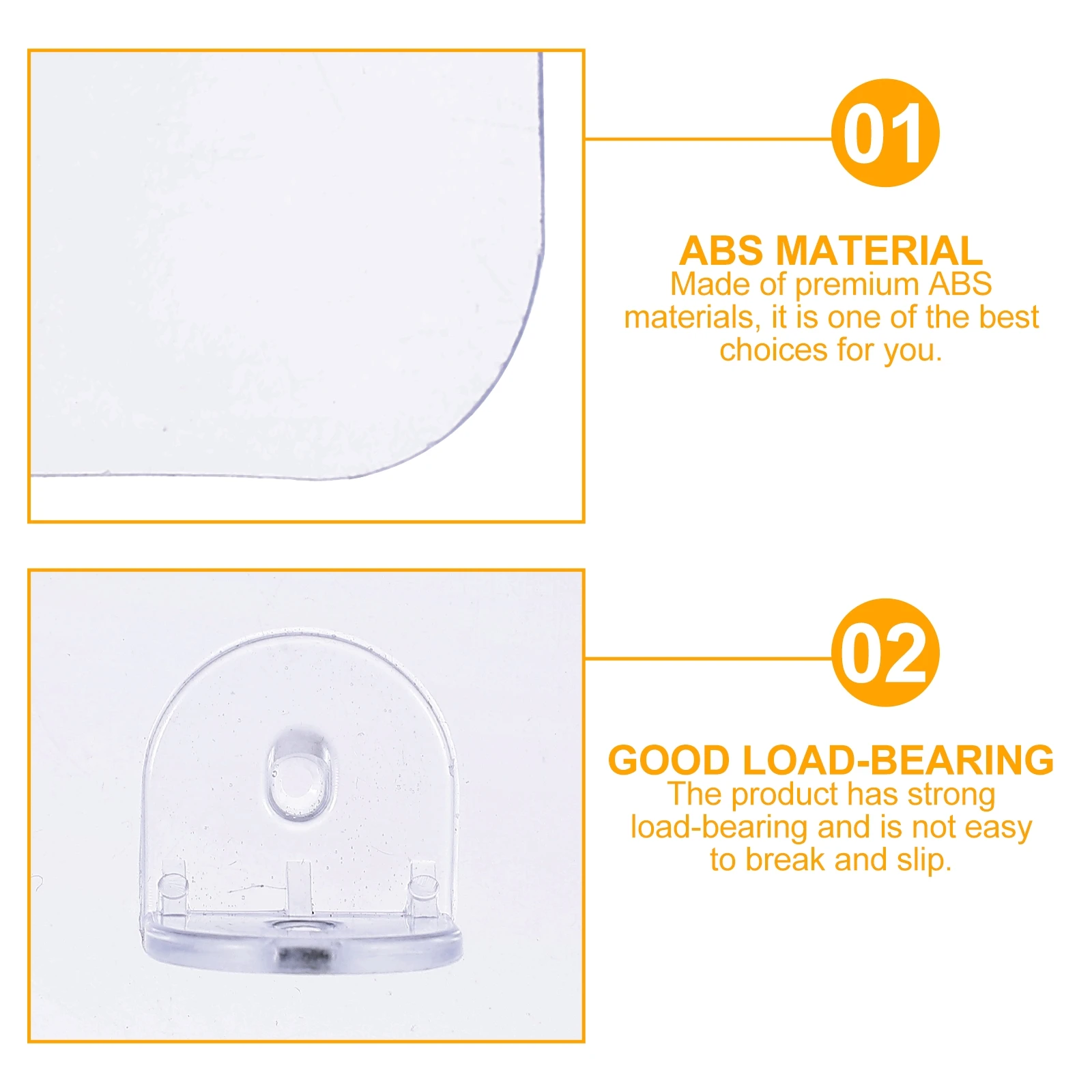 

50 Pcs Shelf Support Pegs Partition Stickers Heavy Bearing Strong Stickiness No Hole Drilling Cabinet Brackets Wardrobe ganizer