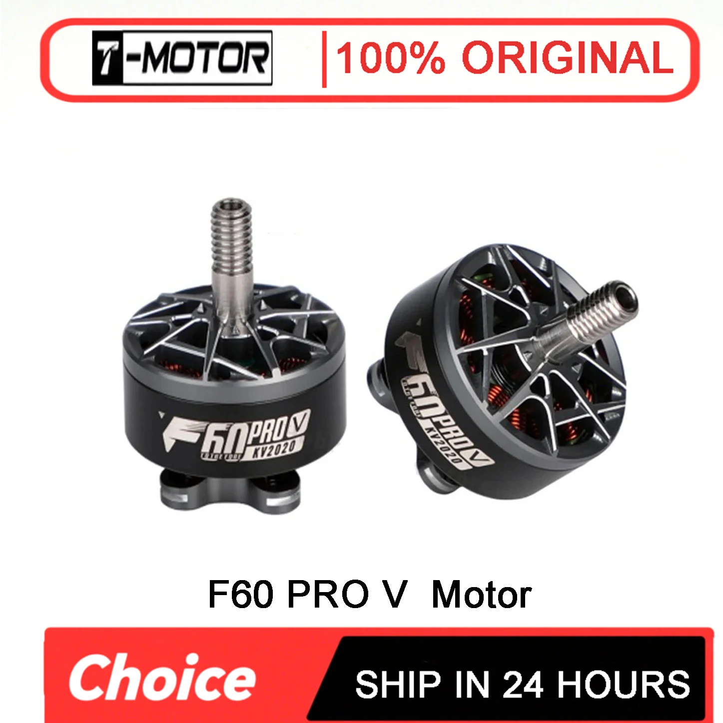 T-Motor F60 PRO V 1750/1950/2020/2550KV Brushless Motor - 4mm Titanium Shaft for 5-6S FPV Racing & Freestyle Drones