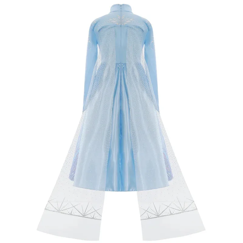 أزياء الفتيات لحفلة الأميرة فستان طويل الرأس إلسا 3 4 5 6 7 8 9 10 سنوات