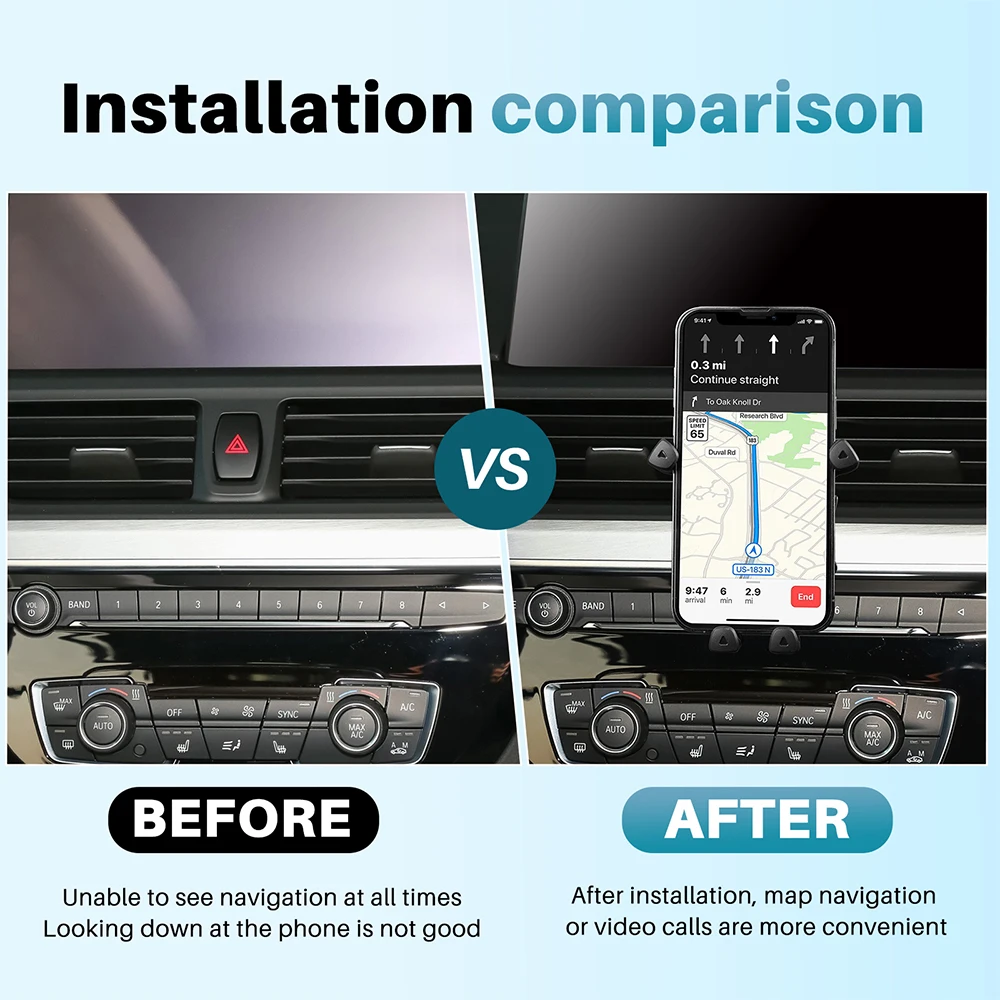 KUNGKIC Phone Holder for BMW 1 Series F20 F21 2012-2018 Fixed Base Bracket Wireless Charging Dedicated Mobile Gravity Air Vent