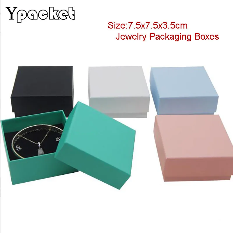 5Colors Jewelry Mini Gifts Packing Kraft Paper Box Gift Box For Ring Earrings Pendant Wedding Valentines Day 48Pcs/Lot