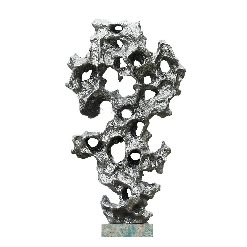 

Outdoorgarden landscape installation Taihu stone floor-to-ceiling sculpture hotel front desk hall fiberglass decorative ornament