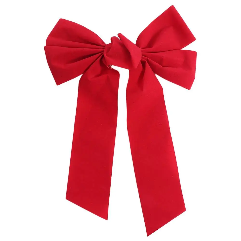 

Home Decoration Large Size Red Velvet Bow with Tie Reusable Wreath Bow DIY Christmas Tree Bow Wedding
