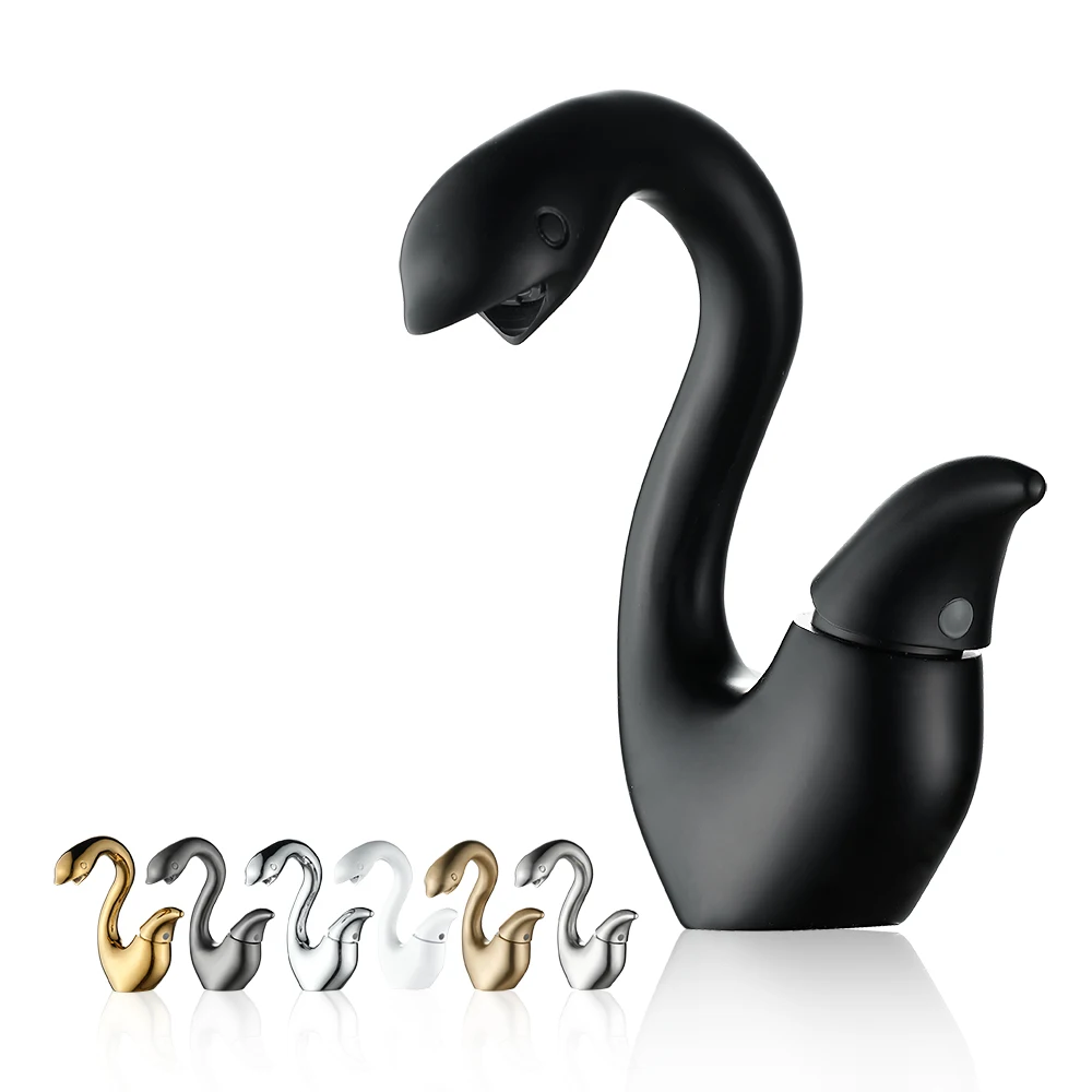 

Swan Design Modern Bathroom Sink Faucet Single Handle Deck Mounted Wash Basin Water Tap Hot And Cold Mixer