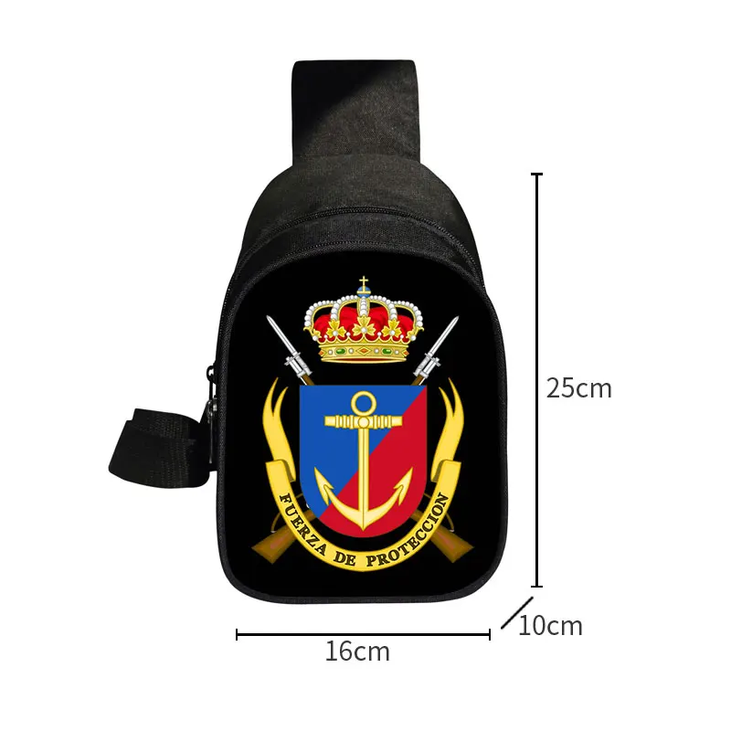 Spanish Legion Espanola Flag Print Chest Bag Navy Armada Crossbody Bags Women Handbag Outdoors Messenger Bags Phone Holder