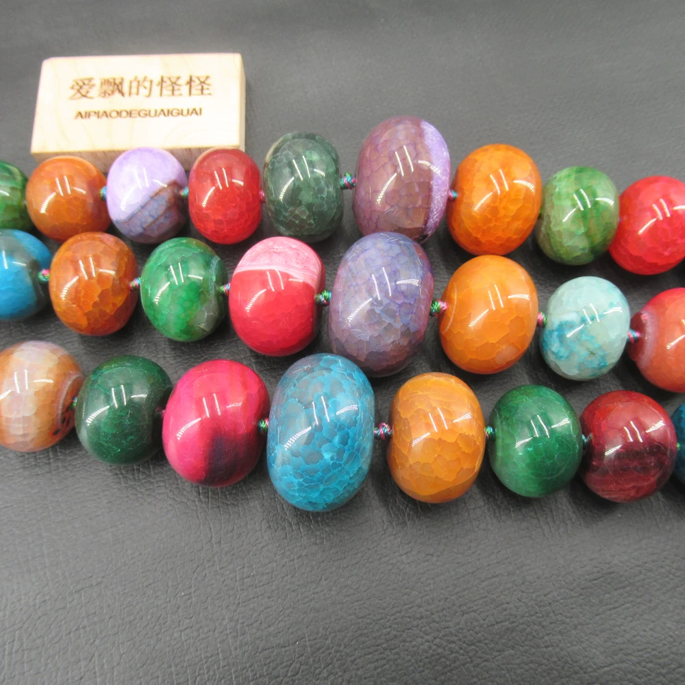 

APDGG Mix Color Fire Agate Abacus Nugget Loose Beads Jewelry Making DIY