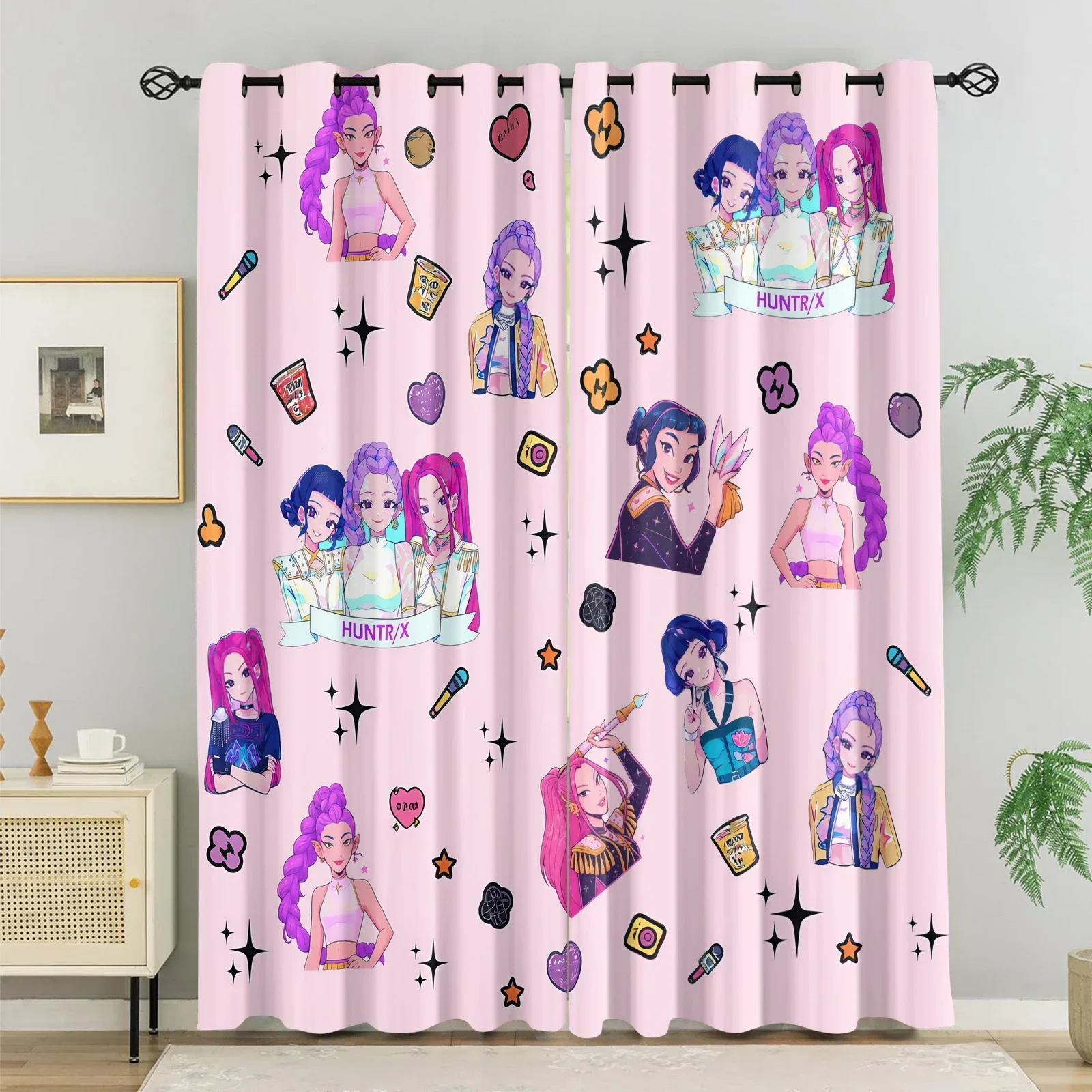Hasbro Kpop Girl Group Stage Blackout Curtains 85% Light Blocking Noise Reducing Grommet Window Drapes For Girls Kids Bedroom image 3