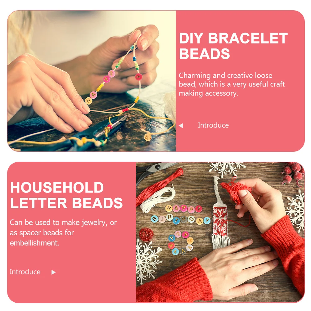 

1000Pcs Multi-Function Alphabet Beads Simple Design DIY Project Charms for Jewelry Making Random Letters Letter Beads