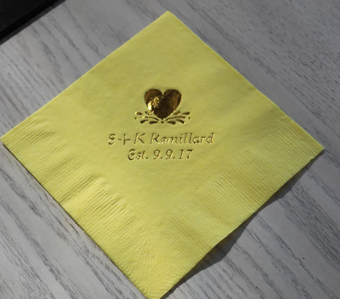 50pcs Personalized Beverage Cocktail Napkins Wedding Birthday Baby Shower Graduation