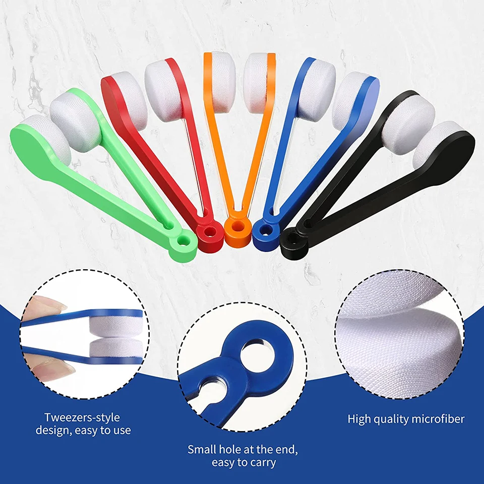 NONOR Mini Sun Glasses Eyeglass Microfiber Cleaner Soft Brush Cleaning Tool Glasses Accessories Cleaning Clip