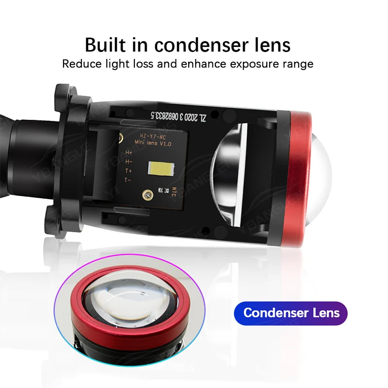 Y7D Y8 ثنائية LED H4 عدسة بروجيكتور صغيرة Canbus لمبة عالية شعاع منخفض شعاع المصباح 120 واط السيارات الأضواء RHD LHD 6000 كيلو 12 فولت 24 فولت #2