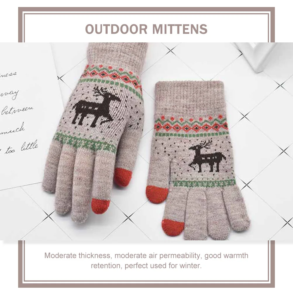 

2Pairs Touch Screen Gloves Soft Comfortable Outdoor Mittens Moderate Thickness Cold Resistant Gloves for Unisex Winter Use