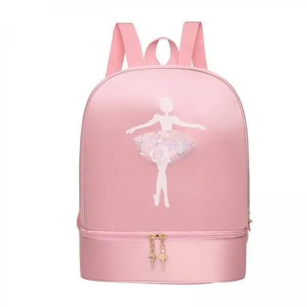 Ballet Dance Backpack Adjustable Shoulder Strap Sweet Girl Ballerina Bag Daypack Rucksack for Kids School and Dancing