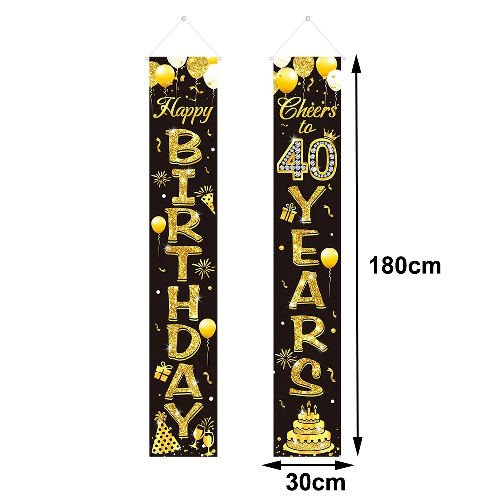 Glitzerndes Schwarzgold, 40. Geburtstag, Party, Fotokabinen-Requisiten, Fotorahmen, Männer und Frauen, 40. Geburtstag, Party, Foto-Requisiten, Dekorationszubehör – Detail 3