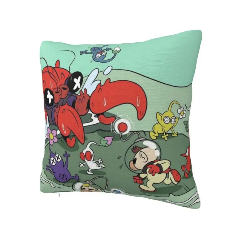 Custom Video Game Pikmins Cushion Cover Home Decorative Printing Throw Pillow Case for Sofa Double-sided