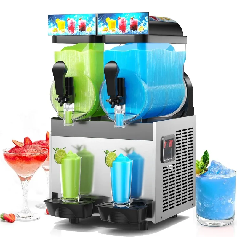 Commercial Slushie Machine 8Gal / 30L 2-Flavor Margarita Frozen Drink Maker Smoothie Maker 110V Kitchen  Appliance