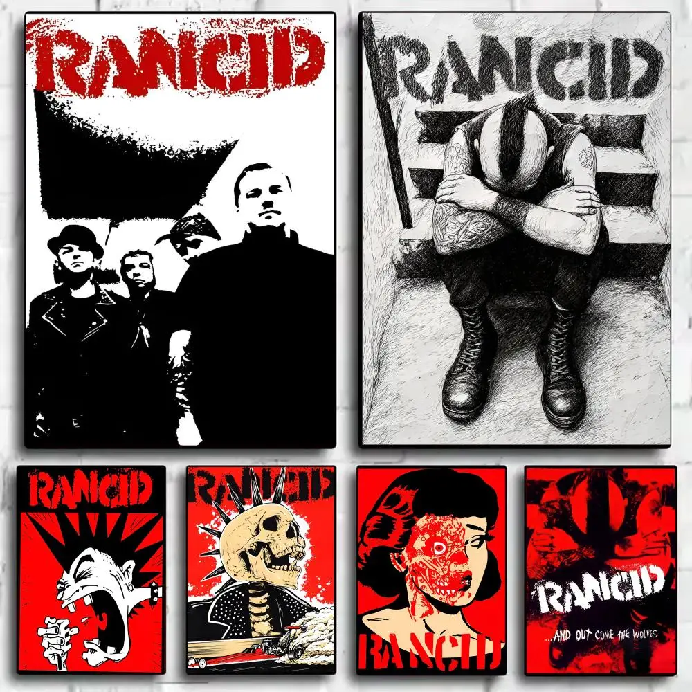 R-Rancid Band Poster Stickers Painting Self-Adhesive Mural HD Wall Decals for Bedroom Living Room Home Decor Gift